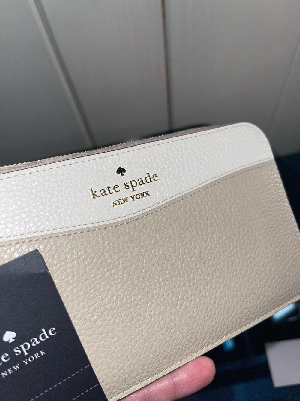 Kate Spade Lucy Colorblock Pebbled Leather Medium L-zip Wristlet NWT KE575 - Picture 9 of 9